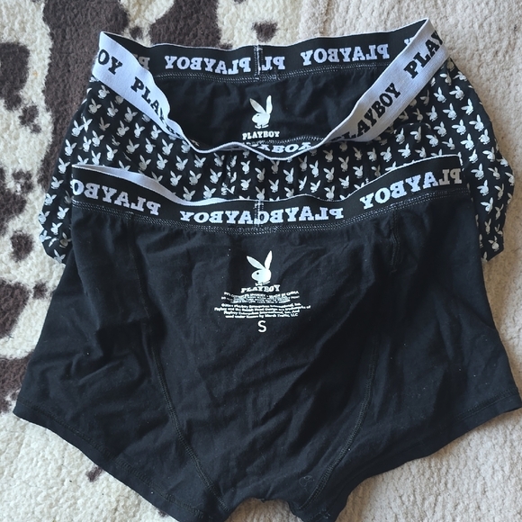 Two Playboy Men's Black Boxer Briefs Small - Picture 1 of 1